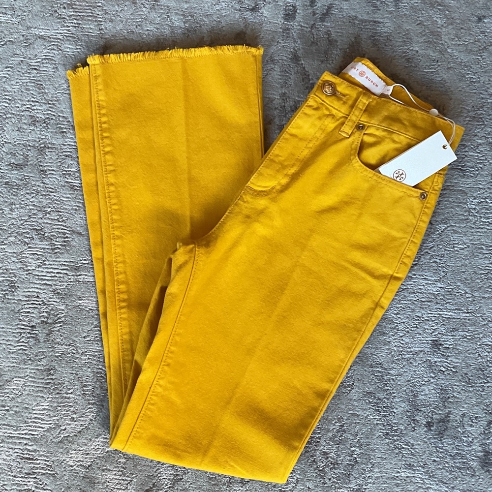 Tory Burch Mustard Yellow Denim Jeans